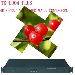 4K Creative Video Wall Controller för 4 enheter, UHD LCD-skärmskarvningsprocessor, TK-UD04 Plus