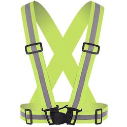 Liltop Hej Vis Sikkerhed Høj synlighed Vest Gear Justerbar Reflekterende Bælte Rem Vest Grøn One Size