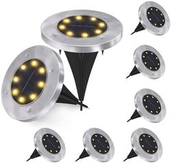 Suren 8 stykker sollys, 8 led-skivelys