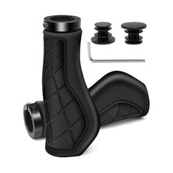 Polkupyörän kahvat Ergonominen kahvat Ei-kuminen ohjaustangon kahvat, polkupyörän ohjaustangon kahvat 22,2 mm:n sähköpyörille Musta