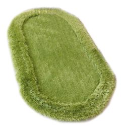 Ruili Fortykket super blød stretch silke oval tæppemåtte Græsgrøn 70*140