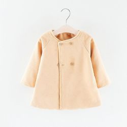 Liltop Småbørn Baby Kids Piger VinterFrakke Overfrakke Outwear Beige 2-3 Years