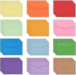 60 kpl Mini kirjekuoret, Pienet värilliset kirjekuoret Monivärinen lahjakuori Kiitospäivän kirjekuoret lahjakorteille Tunnisteet Syntymäpäivä toive...