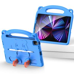 Foxdock Sag til Ipad Pro 11 tommer 2021 / 2020 5./4. - Stødsikker tegneserie panda Kids Smart Case Light Weight Case Cover med håndtag stand - Blå