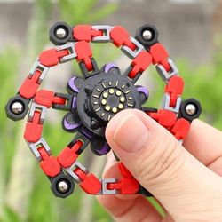 AIR Finger hånd spinner legetøj med transformable kæde mekanisk spiral twister (rød)