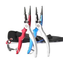 Fiskeri tænger Line Cutter Fiskegrej Gear Hook Recover Cutter Line Multifunction Aluminium Alloy Split Ring Fiskeredskaber Rød