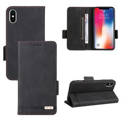 Gangxun Etui til Iphone X / Xs læderetui Folio Flip med kreditkortspor Etui Coque Sort