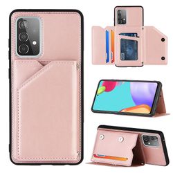 Gangxun Sag Til Samsung Galaxy A52 5g/4g Vintage Cuir Cover Læderetui Kofanger - Rose