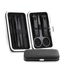 Nail Manicure Sæt Suit Saks Stål Rustfrit Pedicure Tool File Care Travel Hygiejne Kit Nail Trimmer Cutter Tool Set Sort