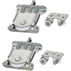 liukuovet vaatekaapin ovelle, pyörät, pyörät, pyörät, rullat, ohjaimet iskunvaimentimella, kantavuus 20 kg 2kpl