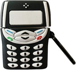 AIR Super retro sødt etui til kreative Airpods 1 2 opladningsstativ (mobiltelefon sort)
