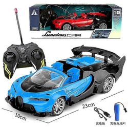 1:18 Lasten kauko-ohjattava autolelu led-valolla 2.4G radio kaukosäädin auto lapset korkea spee 23CM Bugatti Sininen