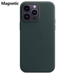 IPhone 14 Pro -kotelolle, joka on yhteensopiva MagSafe PU: n kanssa PC-puhelimen takakansi logolla - vihreä Monivärinen Green