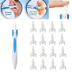 16pcs Øre Renere Silicium Øre Spoon Tool Set Care Care Soft Spiral for ører Cares Sundhed Tools Cleaner Ear Wax Removal Tool