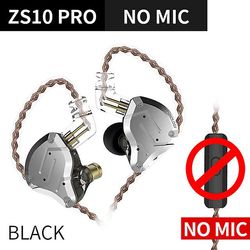 Headphones Zs10 Pro 1dd+4ba Hifi Metal Headset Hybrid In Ear Øretelefon Sport Støjreducerende Headset As10 Zsn Pro Ca16 Zsx C12 V90 Vx T4 sort inge...