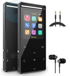 16GB MP3-soitin, MUSRUN MP3-soitin Bluetooth-varsitaskulla, HiFi, AUX-tallennus, uniajastin, FM, FM-tietue, musta matta