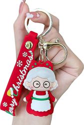 Ici-rencontrer Sød Festval Christmas Lover Design Rygsæk Bil Key Vedhæng Børn Piger Kvinder Kreativ Soft Pvc Håndtaske Wallet Key Ring Accessor