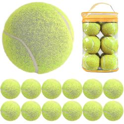 12 pakker trykmatchning og træning af tennisbolde Gul