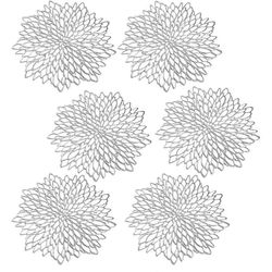 6 pakkaus ruusukulta metalliset pyöreät placemats laminoitu vinyylilehti ruokapöytä Koristeellinen Hopea