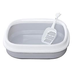 Halvlukket kattetoiletbakke grå