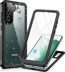 Designad för Samsung Galaxy S22-fodral, vattentät Samsung S22-fodral med inbyggt skärmskydd Stötsäkert dammtätt kraftigt helkroppsskydd C