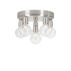 Belid Lighting Belid Regal - 6 Light Flush Globe Loft Lys Børstet Aluminium, Jord, E27