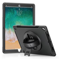 IPad Pro 12.9 (2017) Heavy Duty PC TPU-hybriditablettikotelo pyörivällä jalustalla