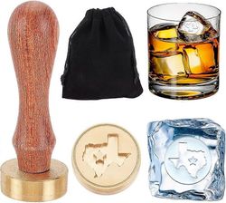 Kartta Jääleima 1.2 tuuman kartta ja tähtileima Texasin kartta Jäämerkkileima Leima Jääleima Cocktail Puinen sinettileima cocktailille ja viskille ...