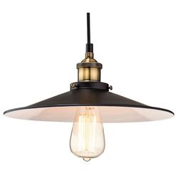 Firstlight Lighting Empire 1 Lys kuppel loft vedhæng sort, antik messing, E27