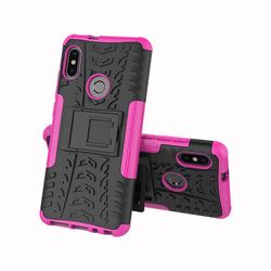 Shockproof rustning sag for xiaomi 9 med kickstand all inclusive dække steg rød rpc2187