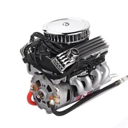 Vanhanaikainen V8-moottorin jäähdytyselementti universaali 1/10 TRX4 TRX6 AXIAL SCX10 90046 RC tela-alustaiselle autolle Musta