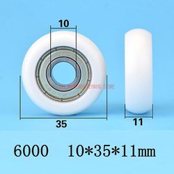 Begrænset ægte 6000zz lejevalse Plast Pom Polyformaldehyd Små hjul rullende maskiner Dele runde 10 * 35 * 11 mm