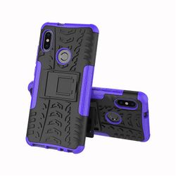 Shockproof rustning sag for xiaomi cc9 pro/note10 med støttefod all inclusive dække lilla rpc2179