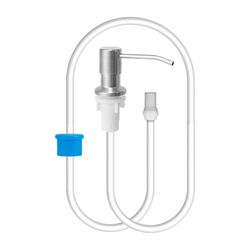 ruostumattomasta teräksestä valmistettu pesuallassaippua-annostelija, jossa on 100 cm: n jatkoputkipuristin keittiön työtaso sisäänrakennettu pesua...