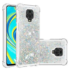 Gangxun Sag For Xiaomi Redmi Note 9s/note9 Pro/ Note 9 Pro Max Glitter Liquide Paillette Tpu Kofanger Tincelle Brillante - Sølv