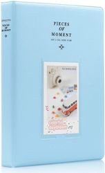 128 Lommer Mini Fotoalbum til Fujifilm Instax Mini 7s 8 8+ 9 25 26 50s 70 90 Instant Camera & Name Card Himmelblå