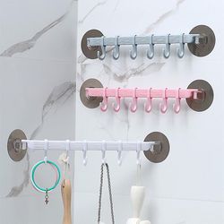 Plast Badeværelse Sucker Vakuumramme Håndklæde Organizer Hook Hvid