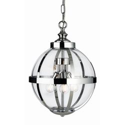 Firstlight Lighting Monroe 3 Light Cage Loft Vedhæng Krom med klart glas, E14