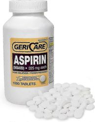 Gericare Aspiriini (tulehduskipulääke), 325 mg, kipulääke, kuumetta alentava aine, tabletit, 1000 ea