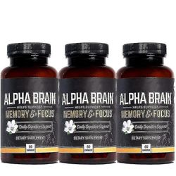 3x Alpha Brain Memory Focus Kapsler Kognitivt Supplement Menwomen høj kvalitet