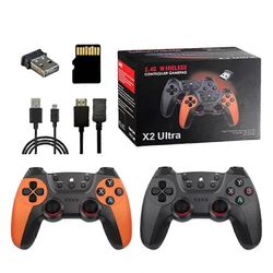 128GB X2 Ultra Game Stick 4k, Retro Game Stick sisäänrakennetulla 21 emulaattorilla, 35,000+ peliä w / 2 langatonta peliohjainta