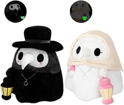 Wjiaer 2PCS Plague Crow Doctor pehmeät täytetyt eläimet 7.8" , söpö varislääkäri sairaanhoitaja valoisalla lyhtyllä lapsille Halloween-syntymäpäivä...
