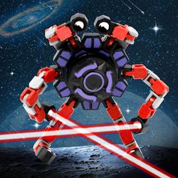 AIR Transformable Fingerspids Gyro Spinners Legetøj DIY Deformerbar mekanisk spiral Twister Stress Relief Red Rød