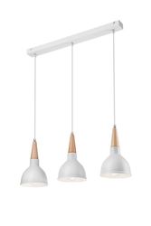 Lamkur Lighting Francesca Bar Vedhæng Loft Lys Hvid, 3x E27