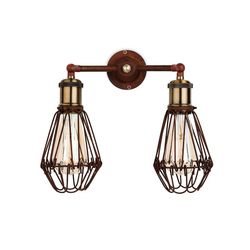 Firstlight Lighting Arkade 2 lys væg bur lyse rustikke brown, E27