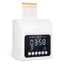 Bisofice Elektroninen aikakello ylimääräisillä 100kpl aikakorteilla 2-puolinen kuukausittainen & viikoittainen ja 2PCS mustenauhakärry US Plug