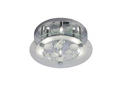 Inspired Lighting Destello Loft Runde med Circle Mønster 6 Lys runde poleret Krom, Crystal