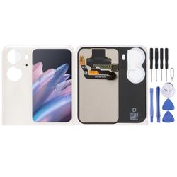 Alkuperäinen LCD-toissijainen näyttö OPPO Find N2 Flipille digitoijan täydellisellä kokoonpanolla Valkoinen