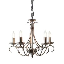 Endon Collection Lighting Bernice 5 Lys Multi Arm Loft Vedhæng Antik sølv, E14