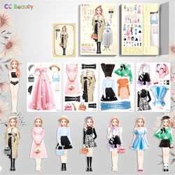 Bestdaily 2023 Magnetic Dress Up Baby Funny Princess Paper Dolls Magnet Dress Up Game Toys Kids Girls Gaver E